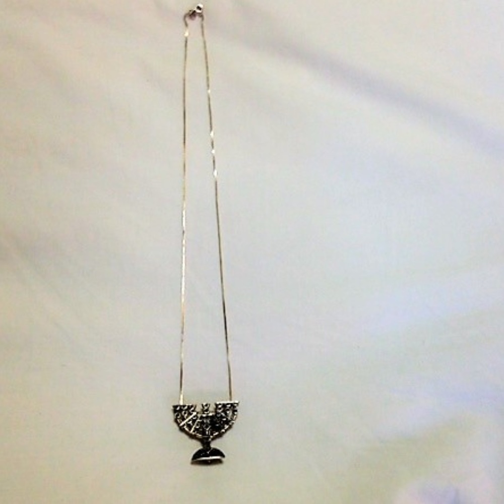 Silver & Marcasite Menorah Pendant/Brooch & Silver